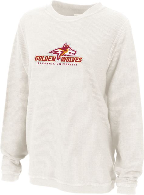 Alvernia University Golden Wolves Women's Corduroy Crewneck Sweatshirt