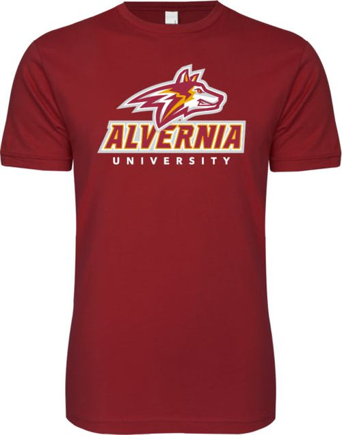 Alvernia Next Level SoftStyle T Shirt Wolf Head Over Alvernia University - ONLINE ONLY