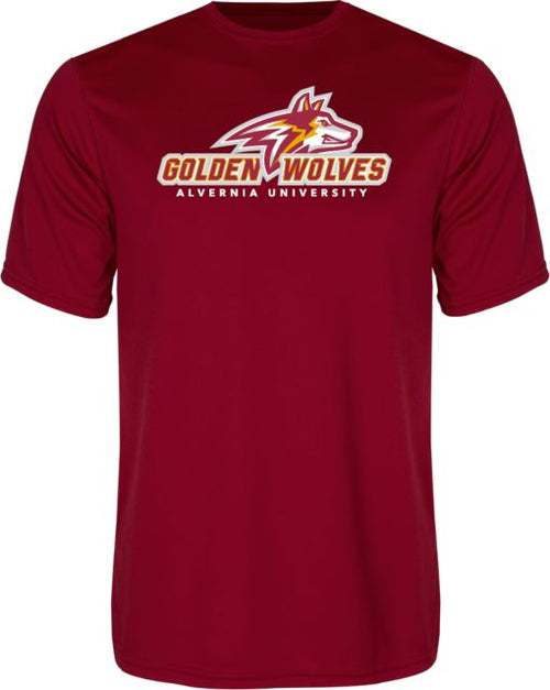 Alvernia Performance Tee Primary Mark with University - ONLINE ONLY