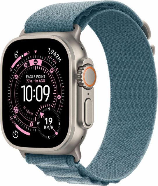 Apple Watch Ultra 3 GPS + Cellular 49mm Natural Titanium Case with Light Blue Alpine Loop - Medium